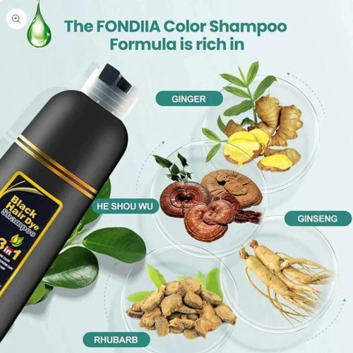 Unisex Instant Black Herbal Hair Dye Shampoo for Grey Hair Coverage 3 in 1(100ml)