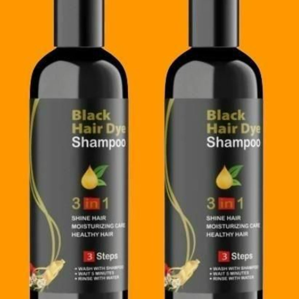 Unisex Instant Black Herbal Hair Dye Shampoo for Grey Hair Coverage 3 in 1(100ml)