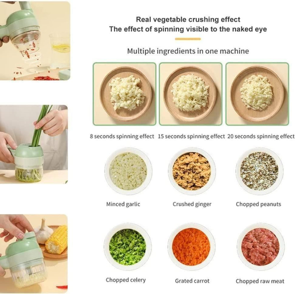 4 in 1 Portable Electric Vegetable Cutter Set